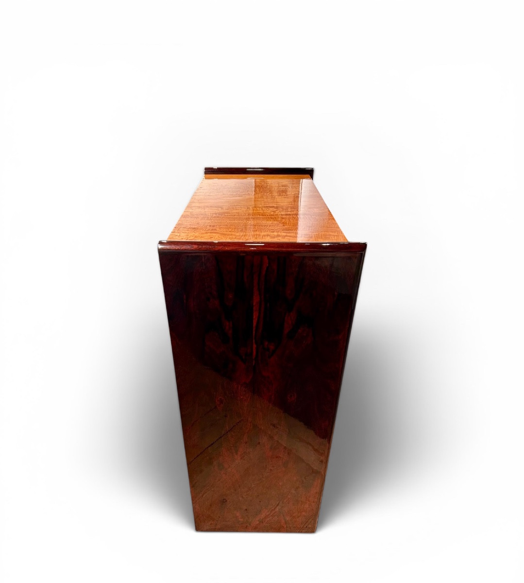Meuble Art Deco moderniste en citronnier et palissandre ca 1930-photo-2